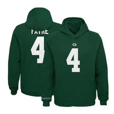 Men's Mitchell & Ness Brett Favre Black Green Bay Packers Retired Player  Name & Number Mesh Top 