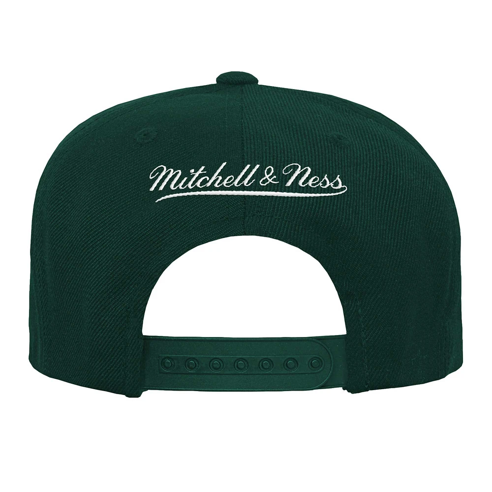 Youth Mitchell & Ness Green Green Bay Packers Gridiron Classics Ground Snapback Hat