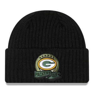 Green Bay Packers New Era Youth 2022 Salute To Service Knit Hat - Black