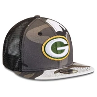 Youth New Era Camo/Black Green Bay Packers Trucker 9FIFTY Snapback Hat