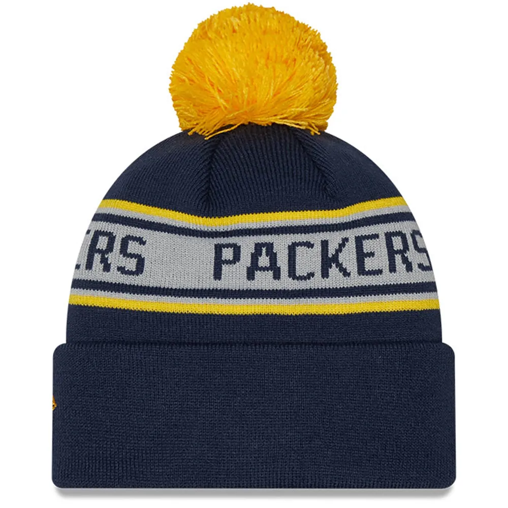 Green Bay Packers Youth New Era Cuffed Pom Knit Hat