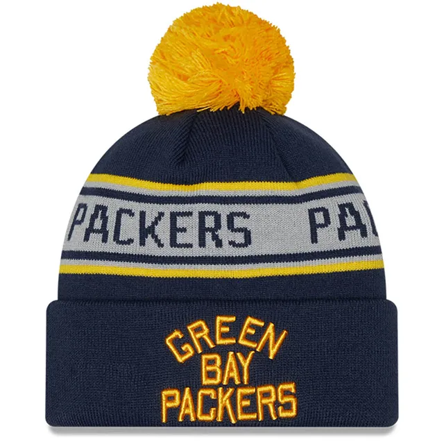 Youth Green Bay Packers New Era Green Repeat Cuffed Knit Hat with Pom