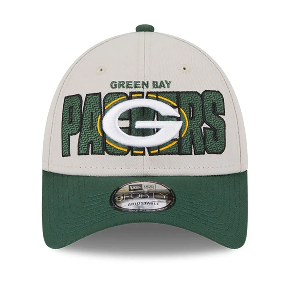 New Era Youth New Era Stone/Green Green Bay Packers 2023 NFL Draft 9FORTY  Adjustable Hat