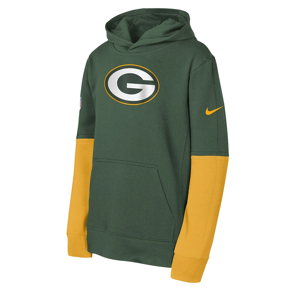 Youth Nike Green Bay Packers Club Pullover Hoodie