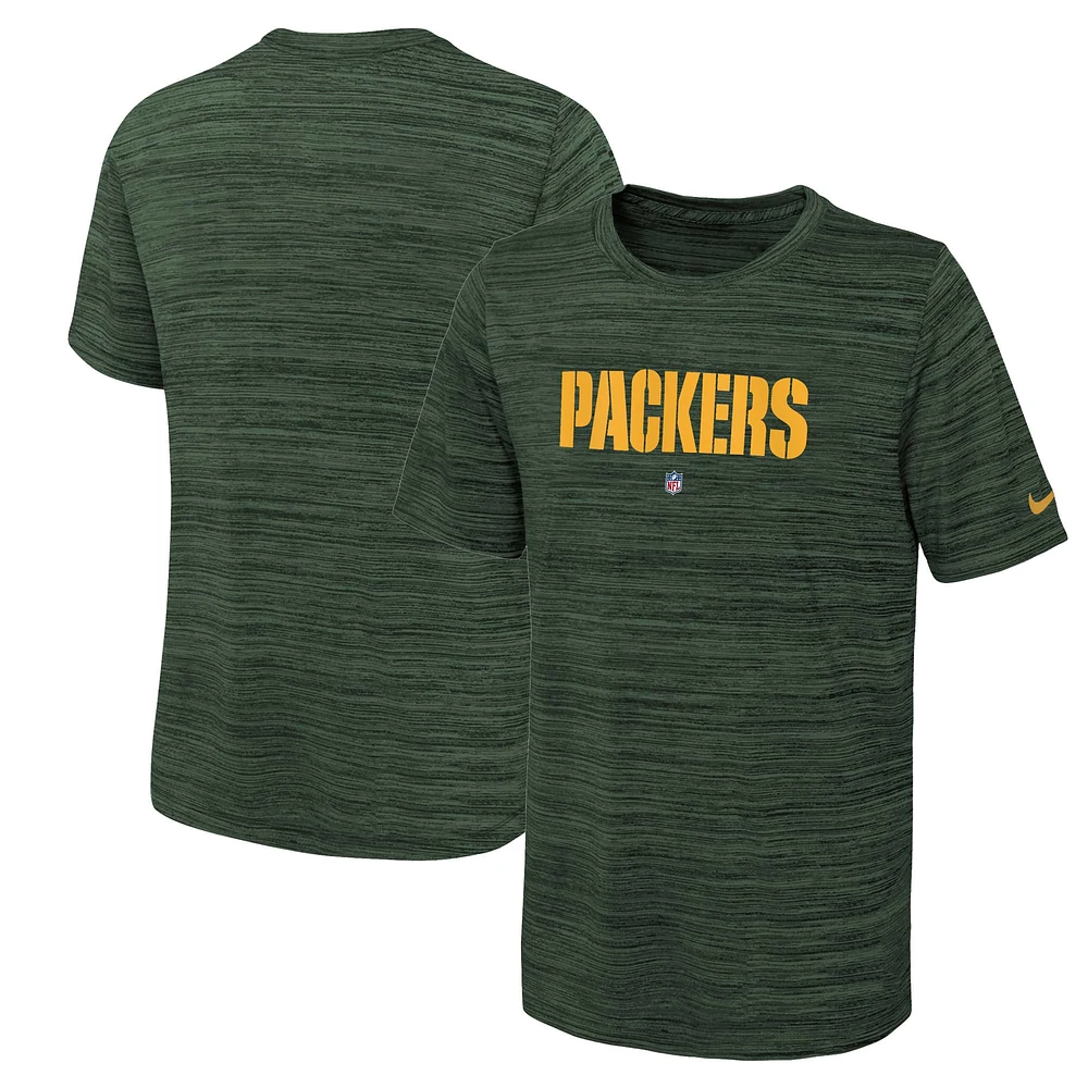 Youth Nike Green Bay Packers Team Sideline Velocity Performance T-Shirt