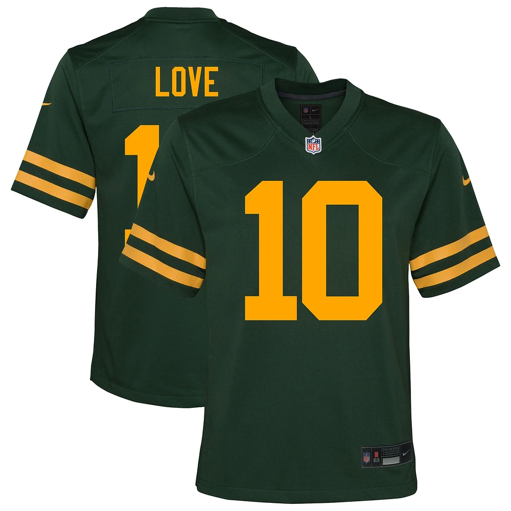 Youth Nike Jordan Love Green Bay Packers Alternate Game Jersey