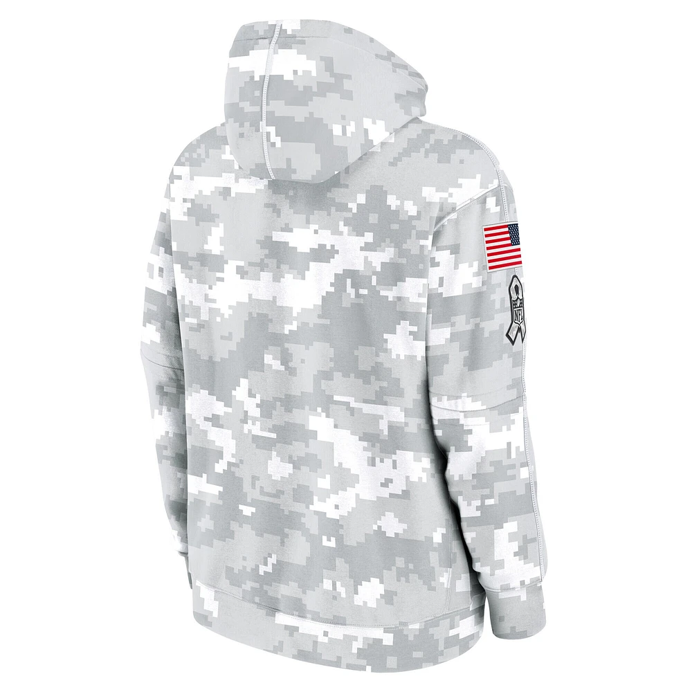 Sweat à capuche Nike pour jeunes Green Bay Packers 2024 Salute To Service blanc/gris