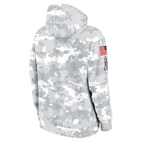 Sweat à capuche Nike pour jeunes Green Bay Packers 2024 Salute To Service blanc/gris