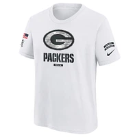 T-shirt Nike pour jeunes Green Bay Packers Salute To Service 2024 Blanc