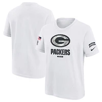 T-shirt Nike pour jeunes Green Bay Packers Salute To Service 2024 Blanc