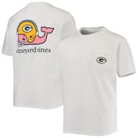 Lids Green Bay Packers Vineyard Vines Youth Whale Helmet Pocket T-Shirt -  White