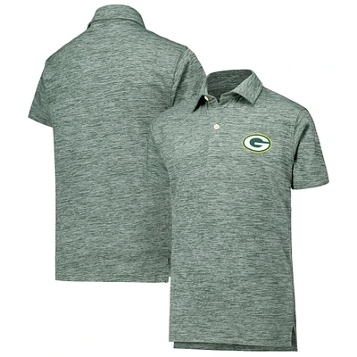 Youth Wes & Willy Green Bay Packers Cloudy Yarn Polo