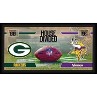 Collage de football encadré 10" x 20" des Packers de Green Bay contre les Vikings du Minnesota
