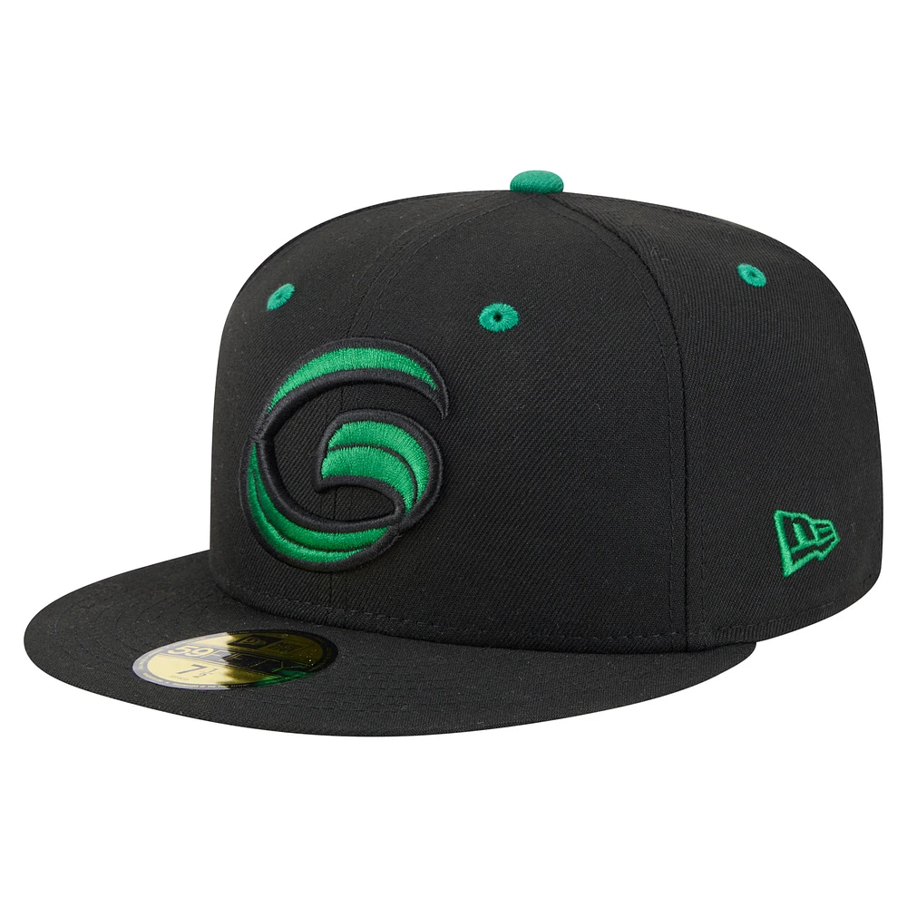 Men's New Era  Black Greensboro Grasshoppers Authentic Collection 59FIFTY Fitted Hat