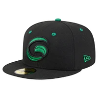 Men's New Era  Black Greensboro Grasshoppers Authentic Collection 59FIFTY Fitted Hat