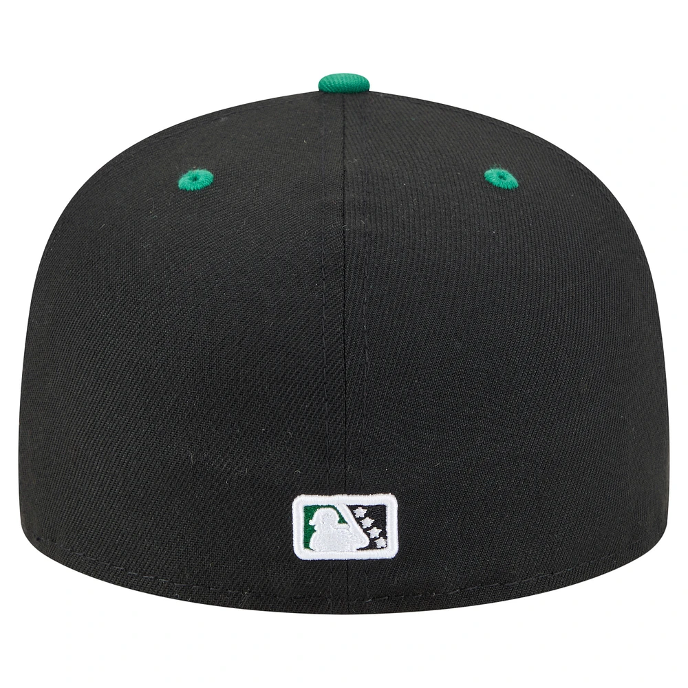 Men's New Era  Black Greensboro Grasshoppers Authentic Collection 59FIFTY Fitted Hat