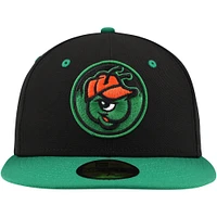 Casquette ajustée 59FIFTY de la collection authentique des Greensboro Grasshoppers New Era noire pour hommes