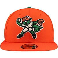 Casquette ajustée 59FIFTY orange Greensboro Grasshoppers Authentic Collection pour hommes New Era