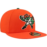 Casquette ajustée 59FIFTY orange Greensboro Grasshoppers Authentic Collection pour hommes New Era