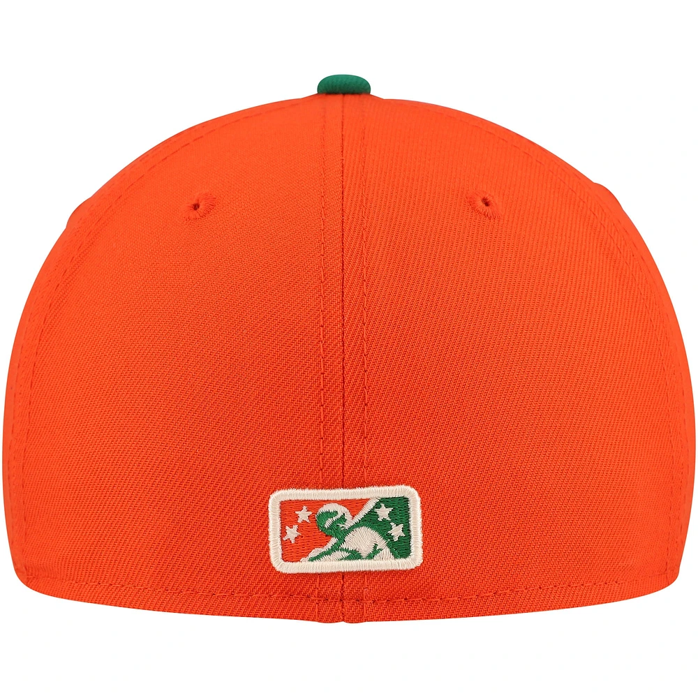 Casquette ajustée 59FIFTY orange Greensboro Grasshoppers Authentic Collection pour hommes New Era