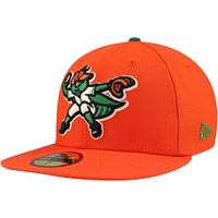 Casquette ajustée 59FIFTY orange Greensboro Grasshoppers Authentic Collection pour hommes New Era