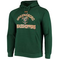 Men's Under Armour Green Greensboro Grasshoppers All Day Raglan Fleece Pullover Hoodie