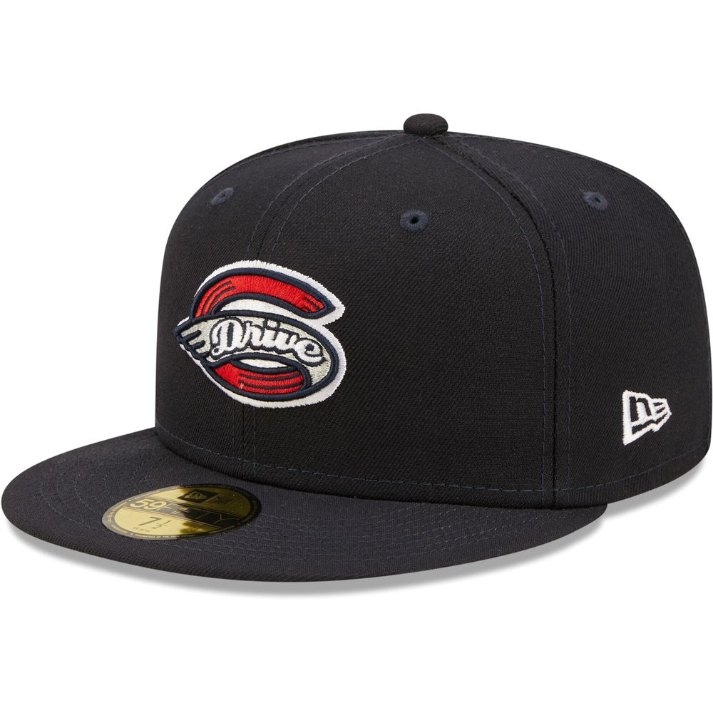 Men's New Era Navy Greenville Drive Authentic Collection Road 59FIFTY Fitted Hat