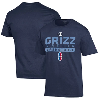 T-shirt unisexe Champion Navy Grizz Gaming On-Court 2K League Authentic Practice