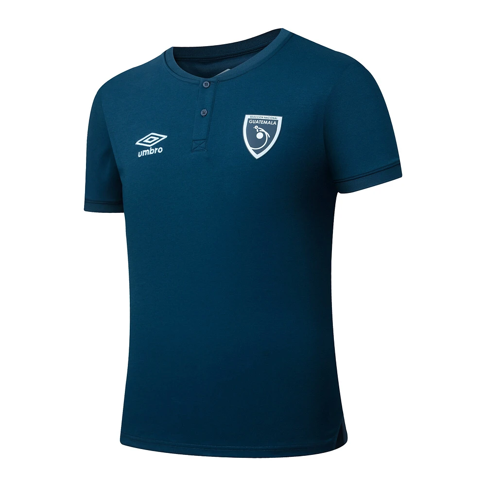 Men's Umbro Navy Guatemala National Team 2025 Crew Neck Polo