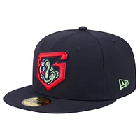Men's New Era  Navy Gwinnett Stripers Authentic Collection 59FIFTY Fitted Hat