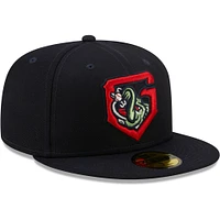 Casquette ajustée 59FIFTY pour homme New Era Navy Gwinnett Stripers Alternate Logo Authentic Collection