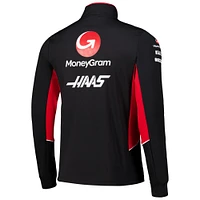 Pull ajusté à demi-zip Haas F1 Team noir pour hommes