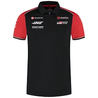 Men's Haas F1 Black Team Fitted Quarter-Zip Polo