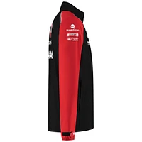 Imperméable léger à capuche amovible Haas F1 Black Team pour homme, entièrement zippé