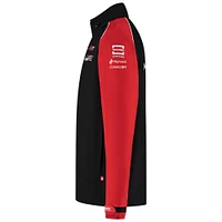 Imperméable léger à capuche amovible Haas F1 Black Team pour homme, entièrement zippé