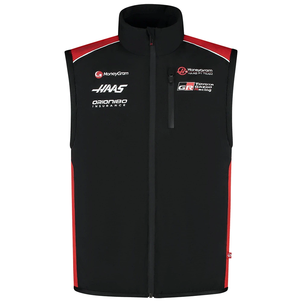 Men's Haas F1 Black Team Gilet Lightweight Full-Zip Vest