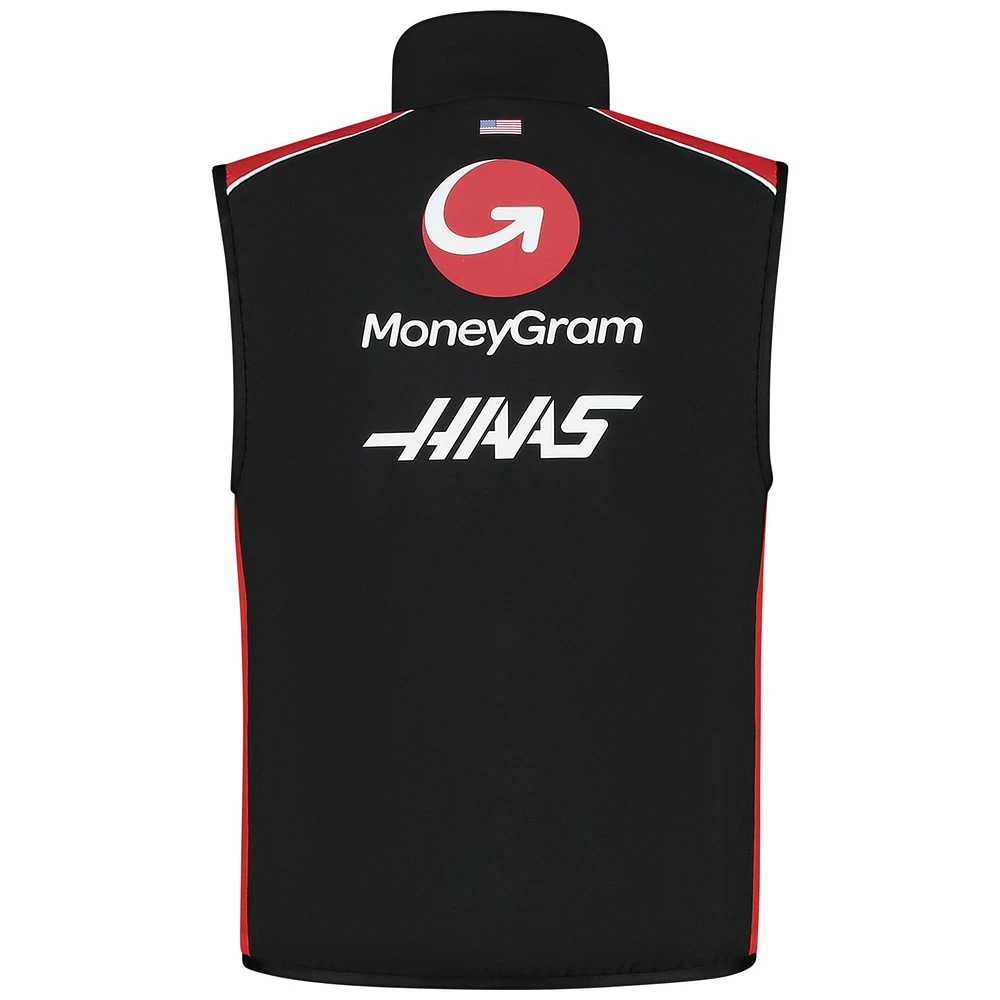 Men's Haas F1 Black Team Gilet Lightweight Full-Zip Vest