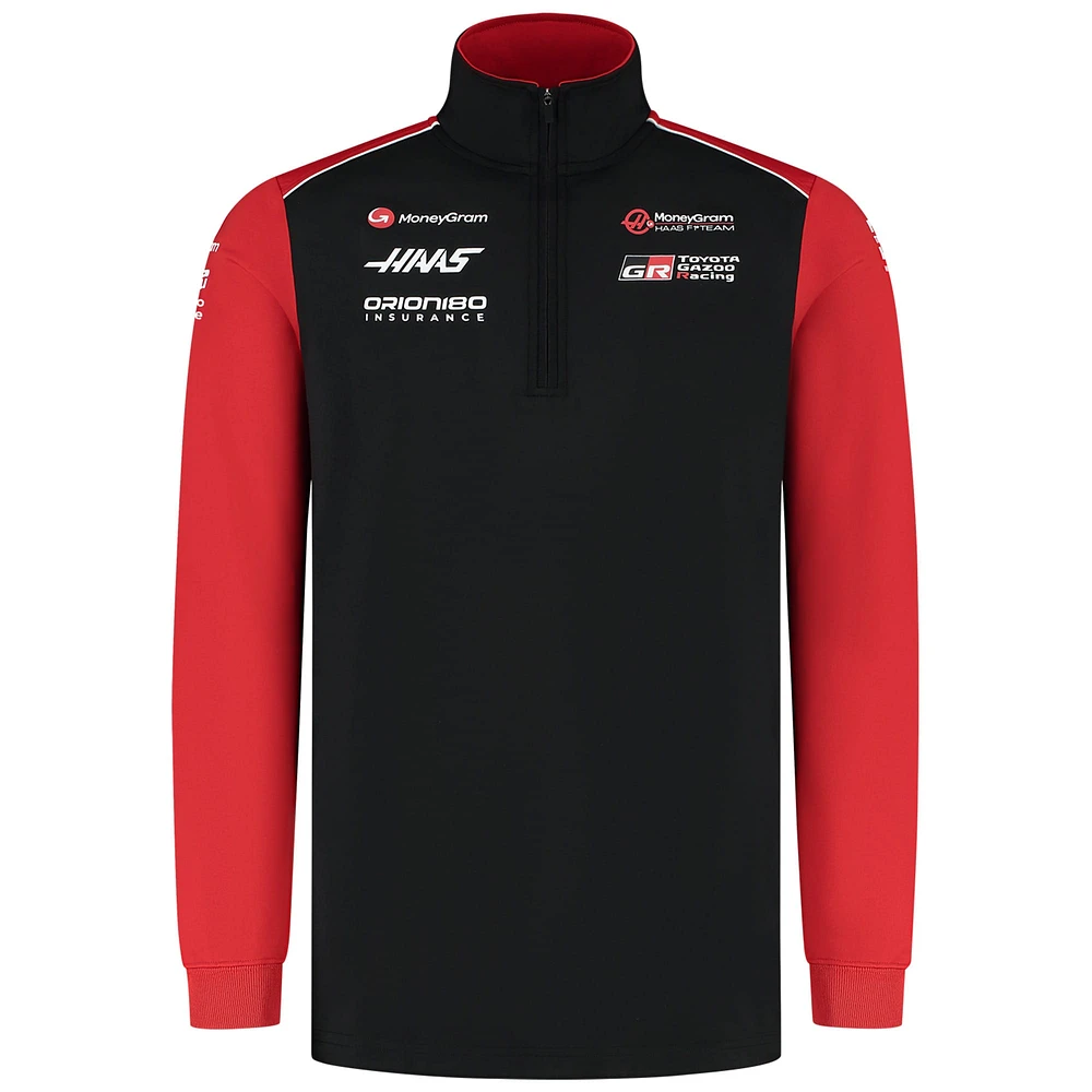Men's Haas F1 Black Team Quarter-Zip Sweatshirt