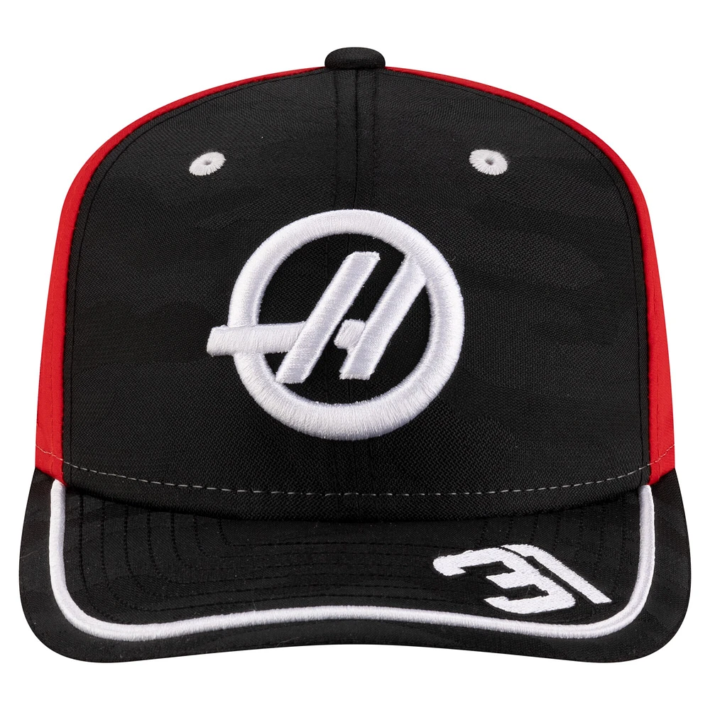 Casquette ajustable New Era Kevin Magnussen pour homme, réplique du pilote Haas F1 Team, camouflage noir 9SEVENTY