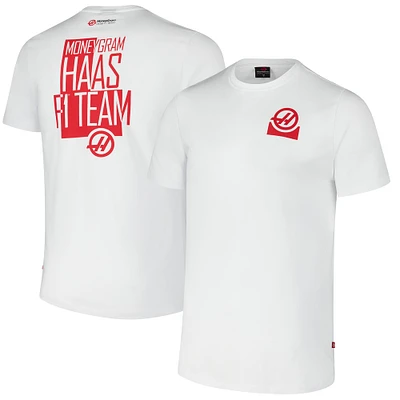 T-shirt à blocs de couleurs pour homme avec logo Haas F1 Team blanc