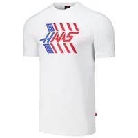 Men's  White Haas F1 Team Stars and Stripes T-Shirt