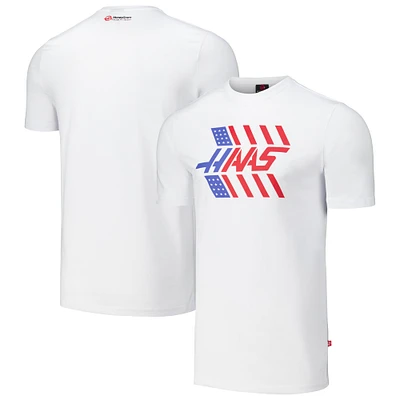 Men's  White Haas F1 Team Stars and Stripes T-Shirt