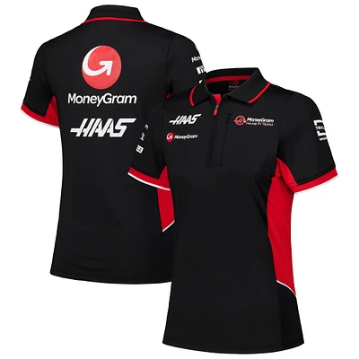 Polo ajusté Haas F1 Team femme de coloris noir