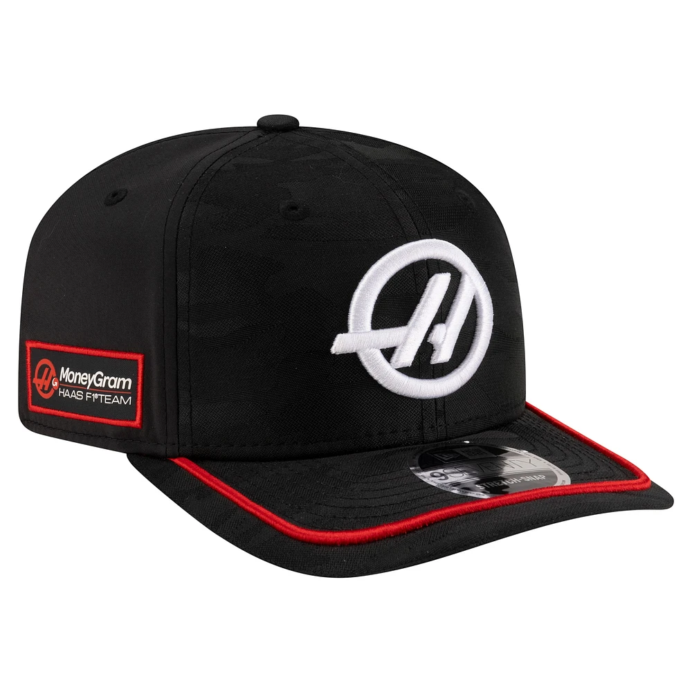 Youth New Era Black Haas F1 Team Camo 9SEVENTY Adjustable Hat