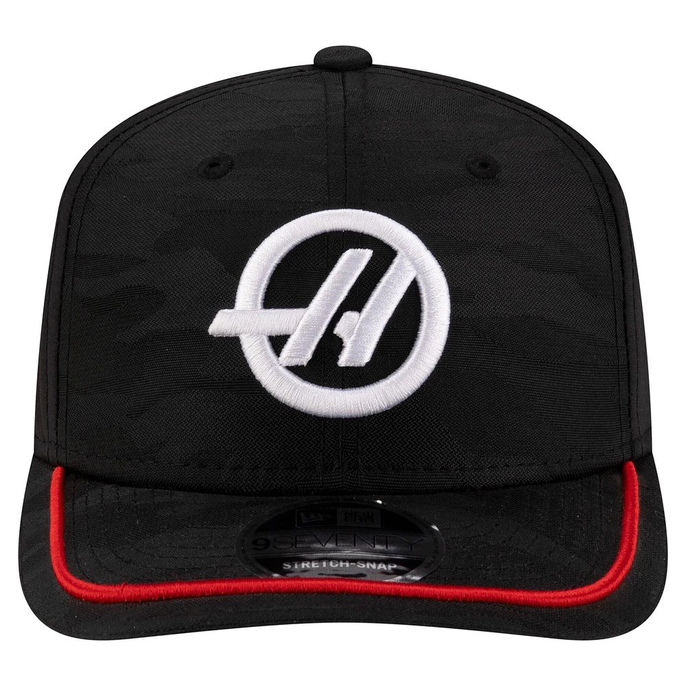 Youth New Era Black Haas F1 Team Camo 9SEVENTY Adjustable Hat
