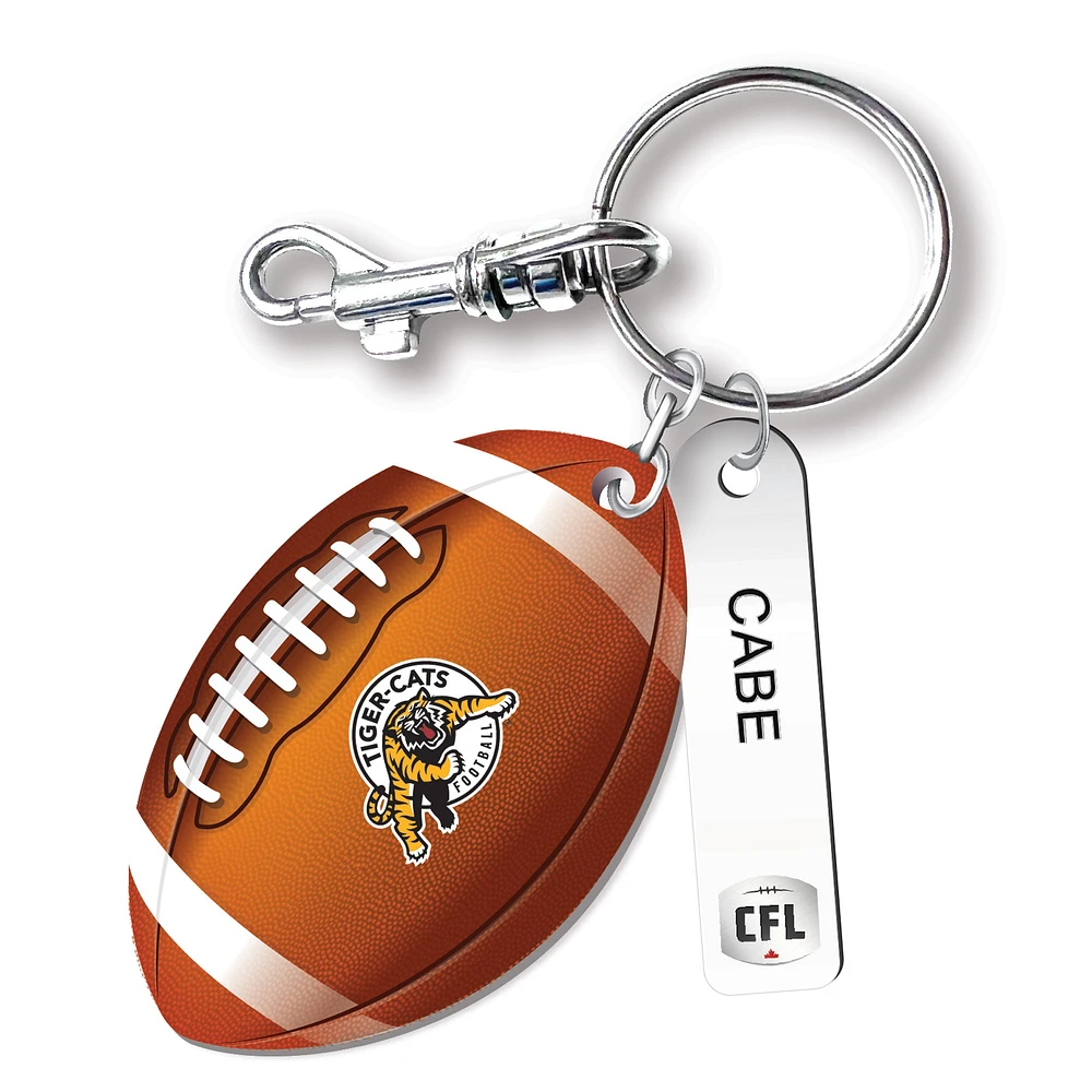  Hamilton Tiger-Cats Personalized Leather Football Keychain