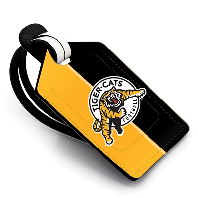 Étiquette de bagage en cuir personnalisée des Tiger-Cats de Hamilton