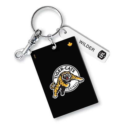 Porte-clés rectangulaire en cuir personnalisé des Tiger-Cats de Hamilton