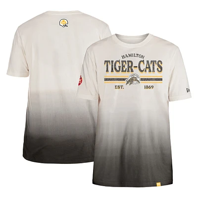 Men's New Era Black/Cream Hamilton Tiger-Cats Turf Traditions T-Shirt