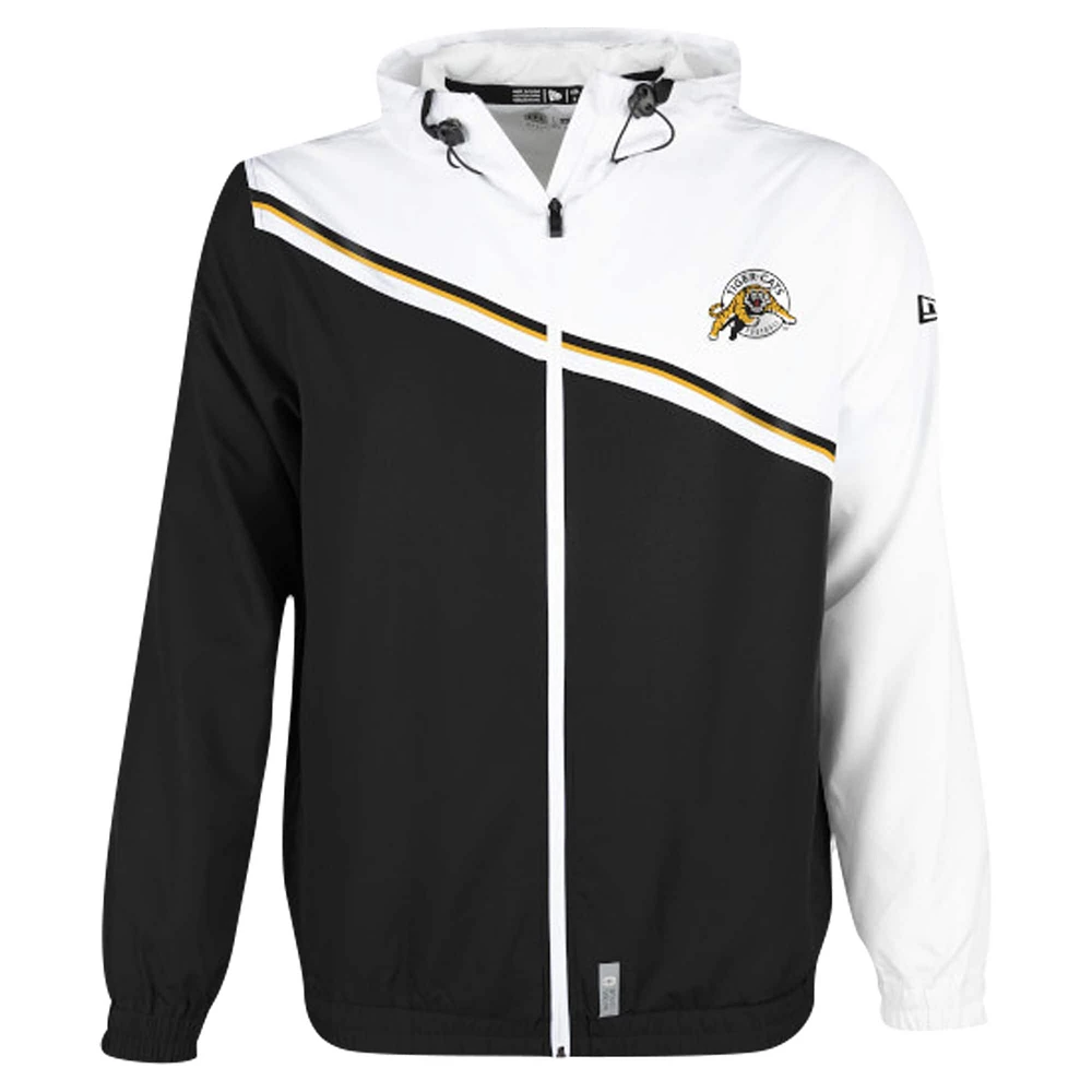 Men's New Era Black Hamilton Tiger-Cats Pinnacle Woven Ripstop Full-Zip Jacket